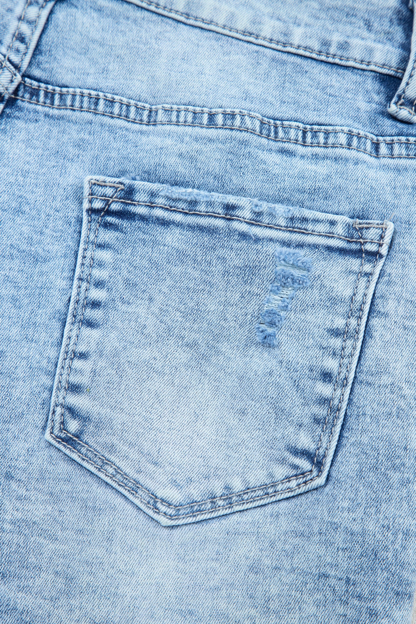 Beau Blue Distressed Acid Wash Denim Hot Shorts