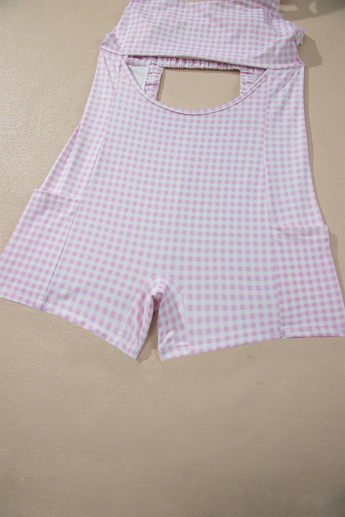 Yellow Cream Faux Two Piece Gingham Contrast Patchwork Loose Mini Dress