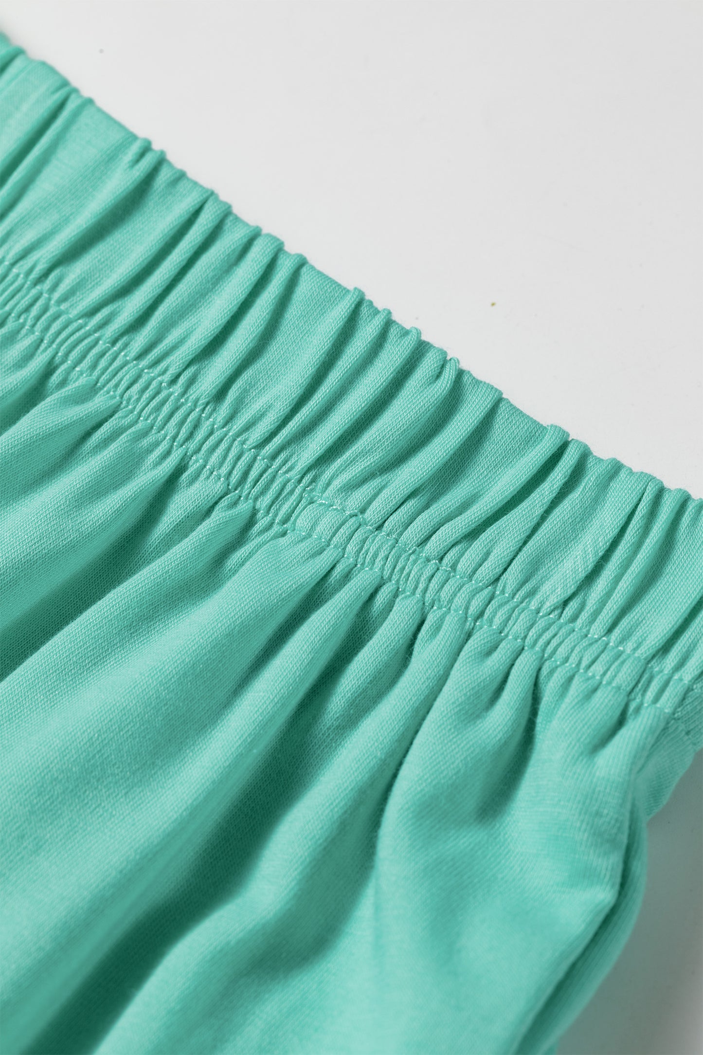 Mint Green Raw Edge Patch Pocket Oversized Top and Shorts Set