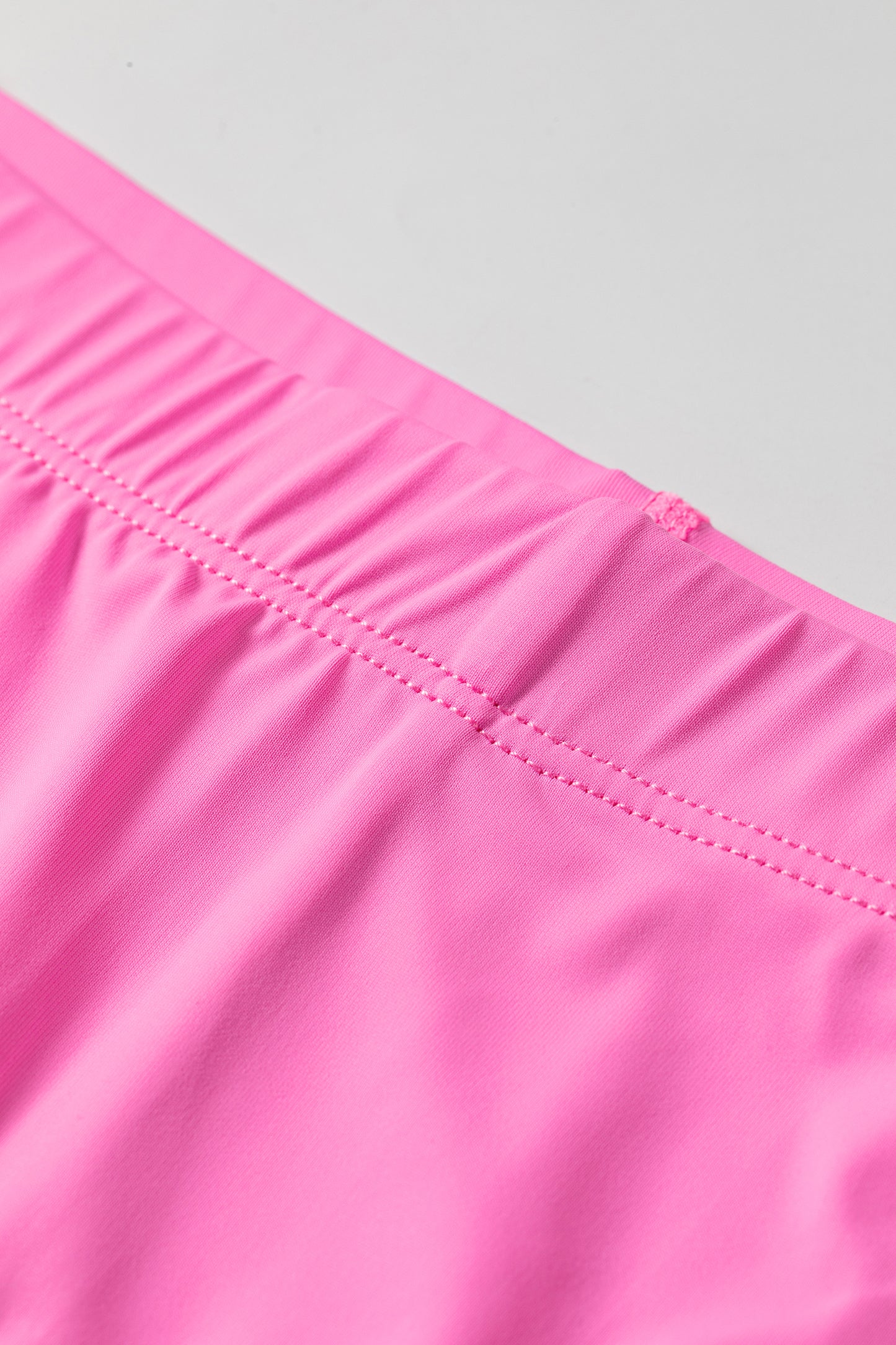 Pink Solid Color Tunic Tank Dress Athletic Shorts Two Piece Set
