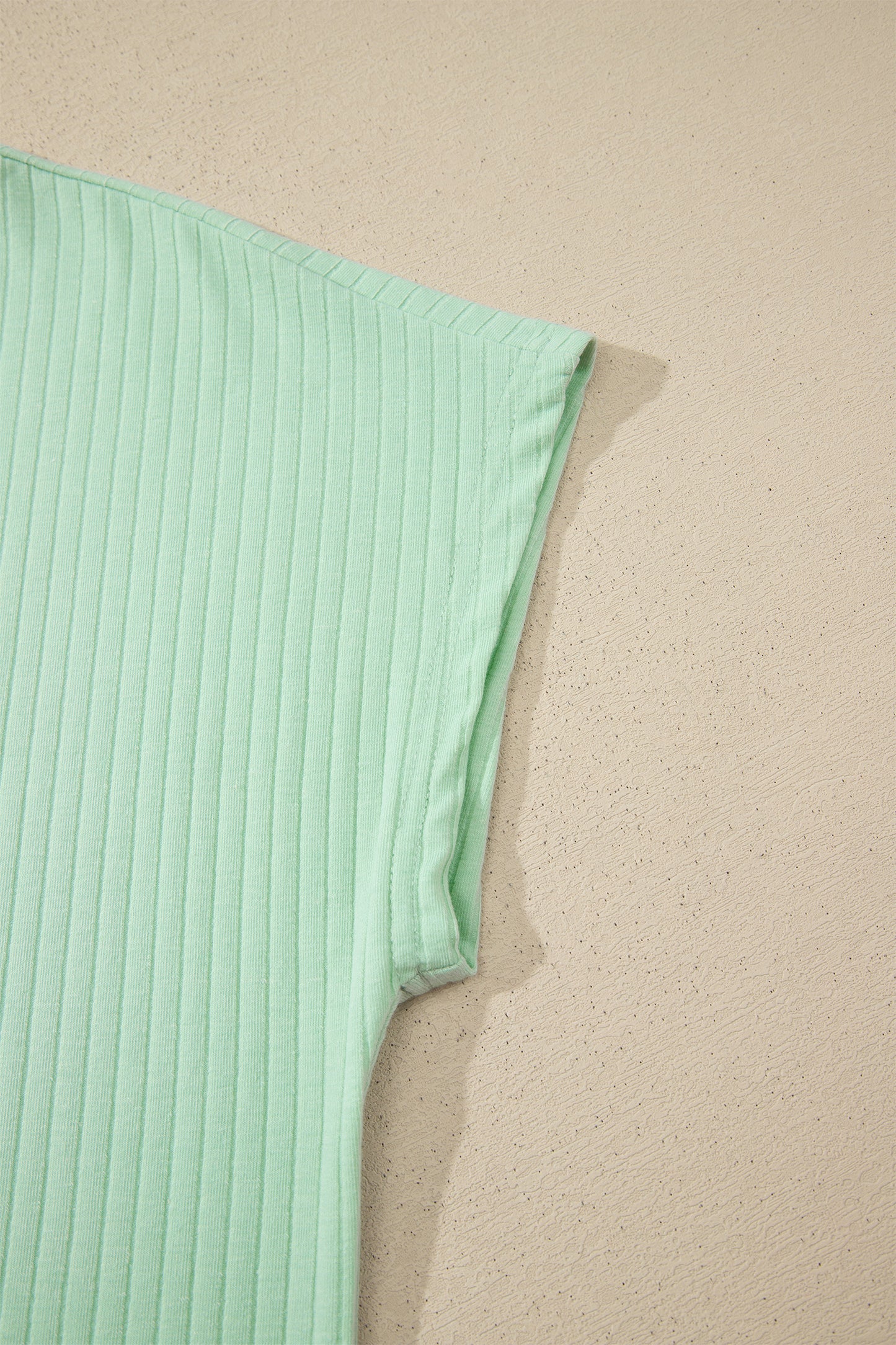 Clearly Aqua Soft Ribbed Color Block Trim Casual Short Set