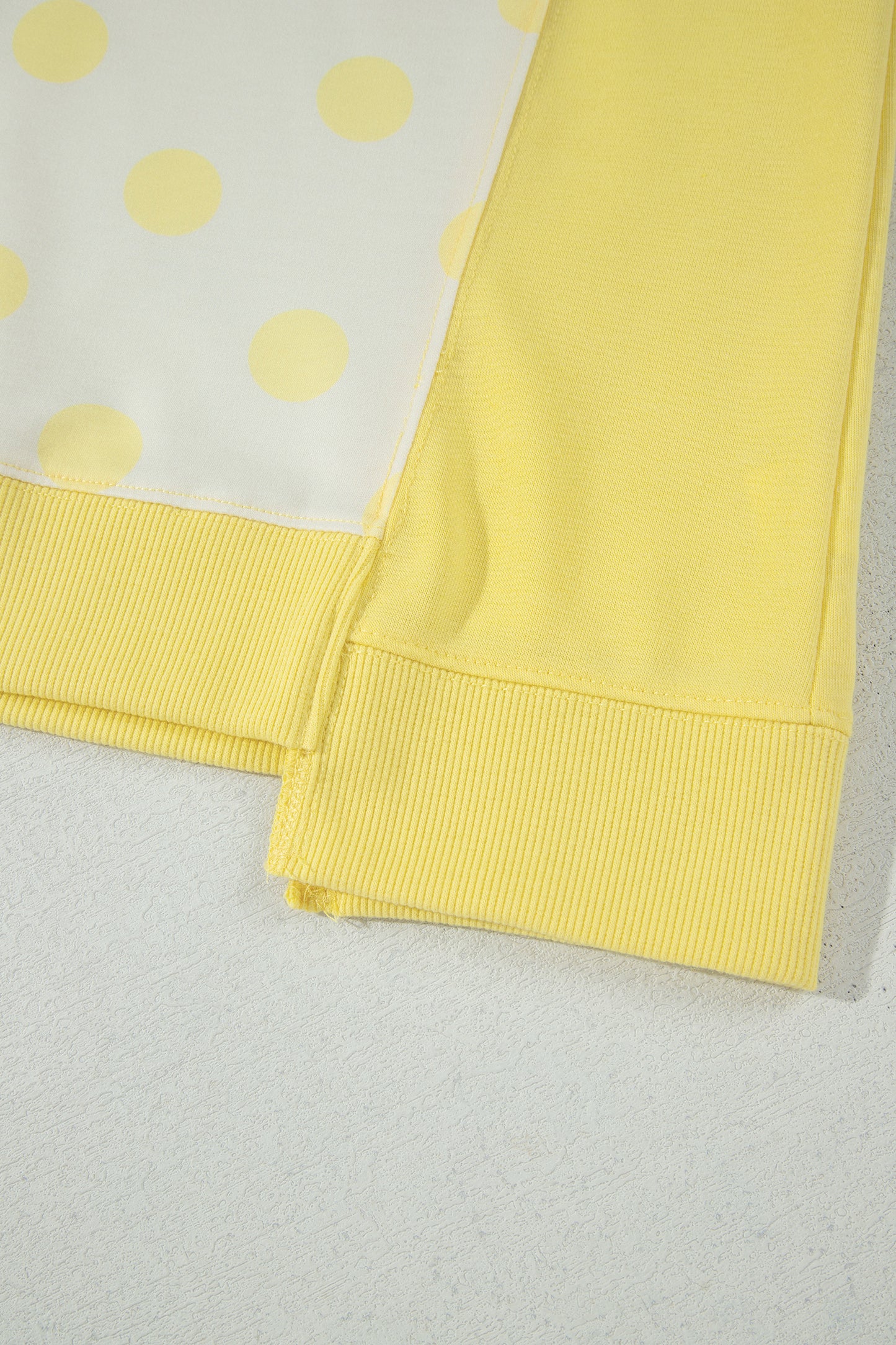 Yellow Color Block Patchwork Polka Dot Wide Leg Pant Set