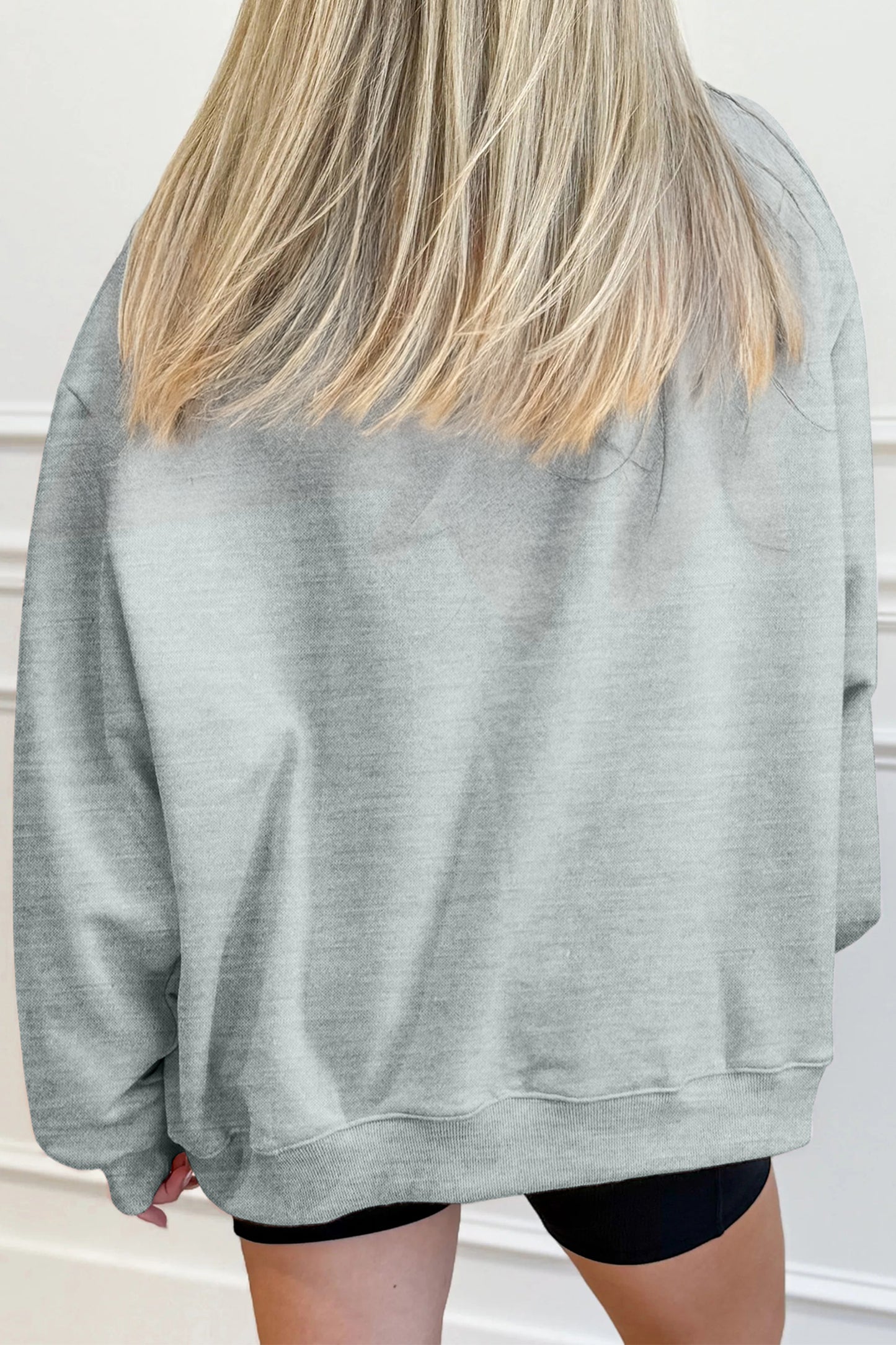 Tillandsia Purple Solid Color Oversized Mock Neck Sweatshirt