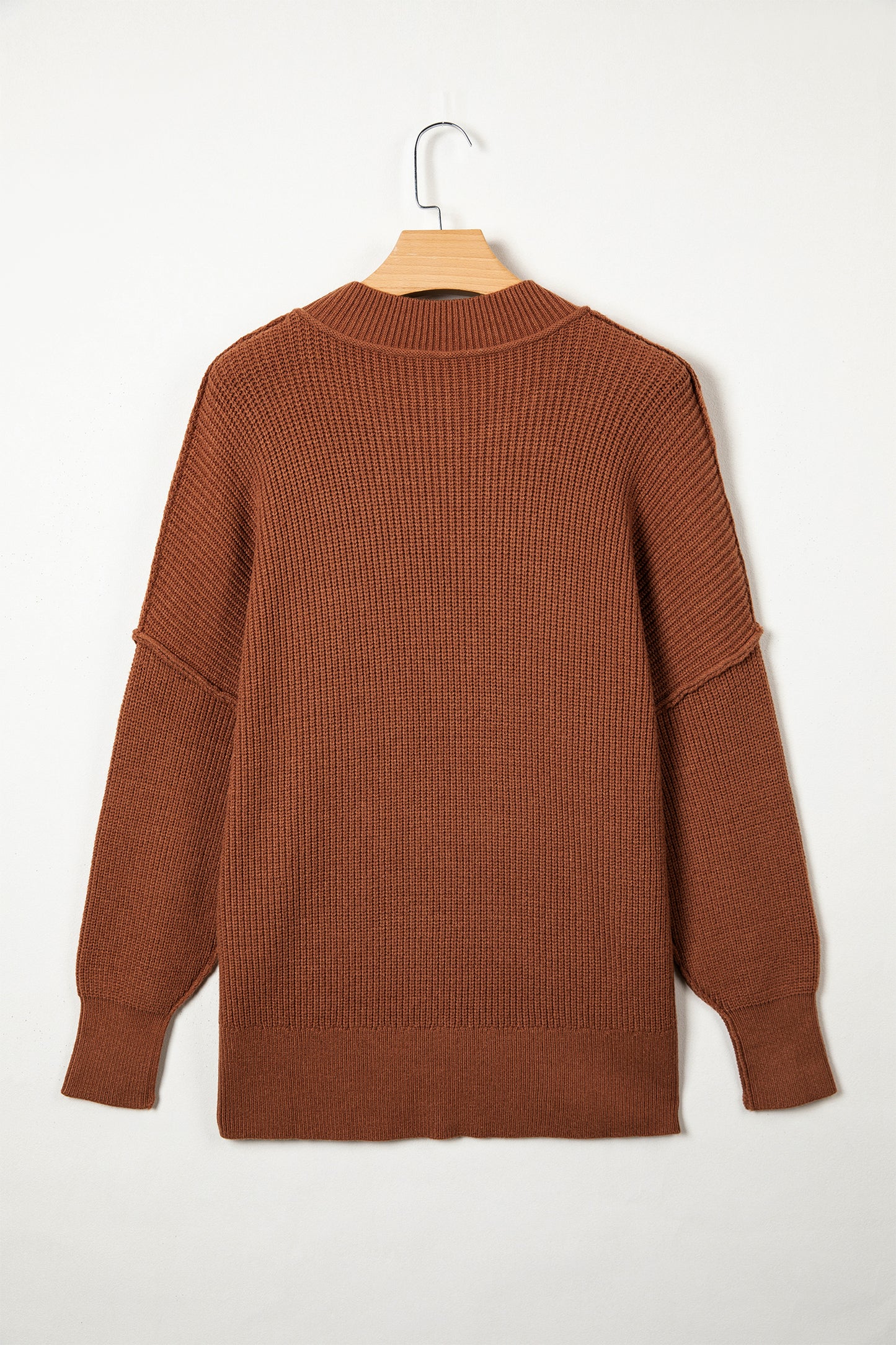 Orchid Bouquet Solid Color Mock Neck Oversized Tunic Sweater