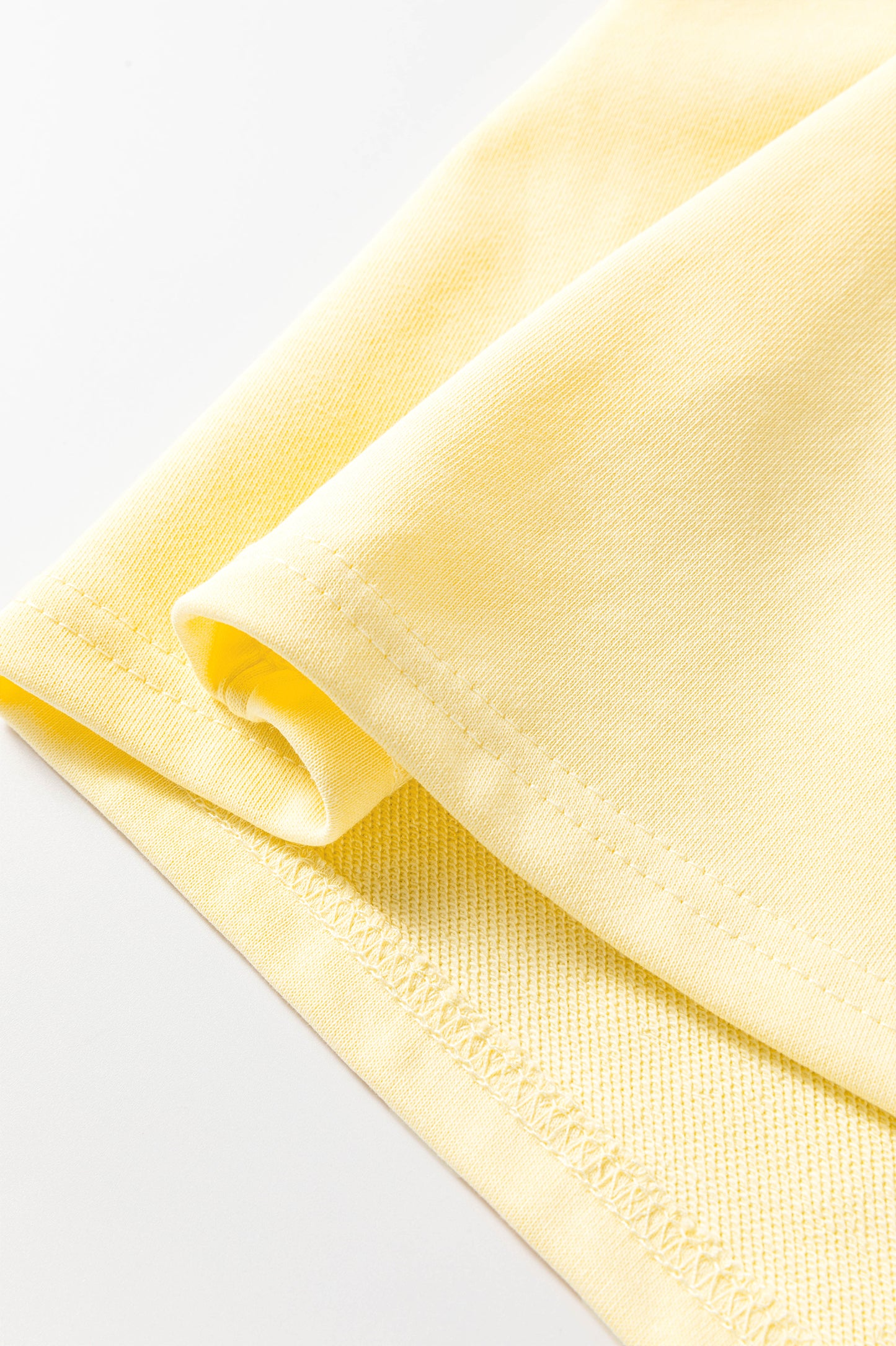 Yellow Cream Eyelet Embroidered Lace Splicing Sleeve Loose T Shirt Dress
