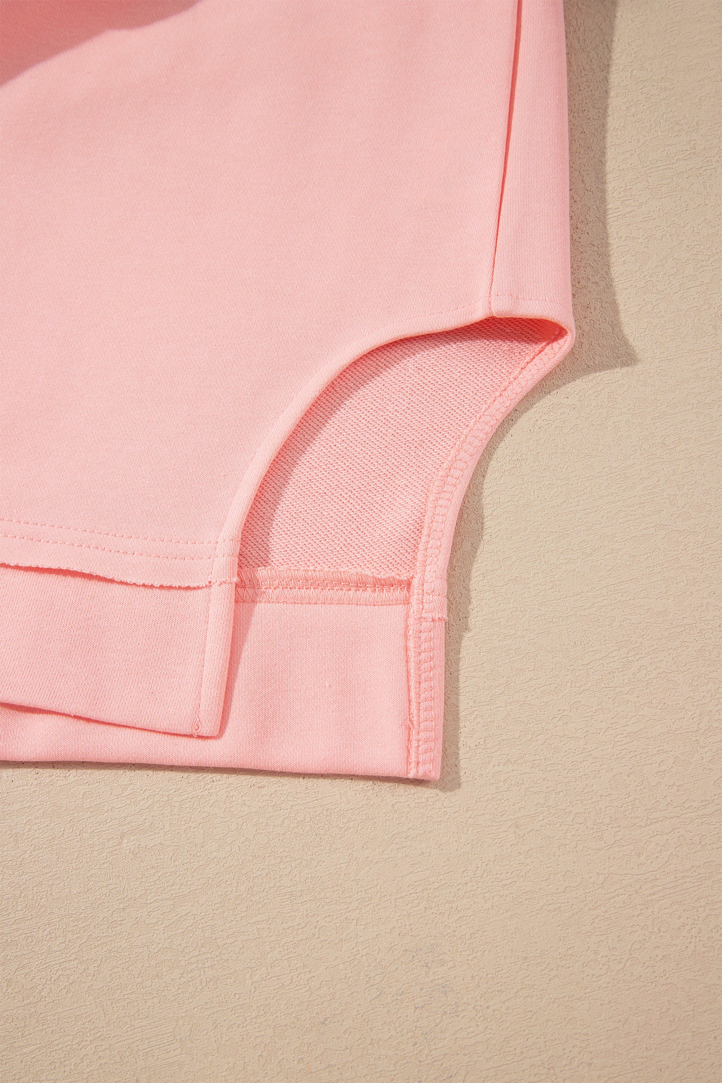 Pink Colorblock Striped Patchwork Long Sleeve Round Neck Blouse
