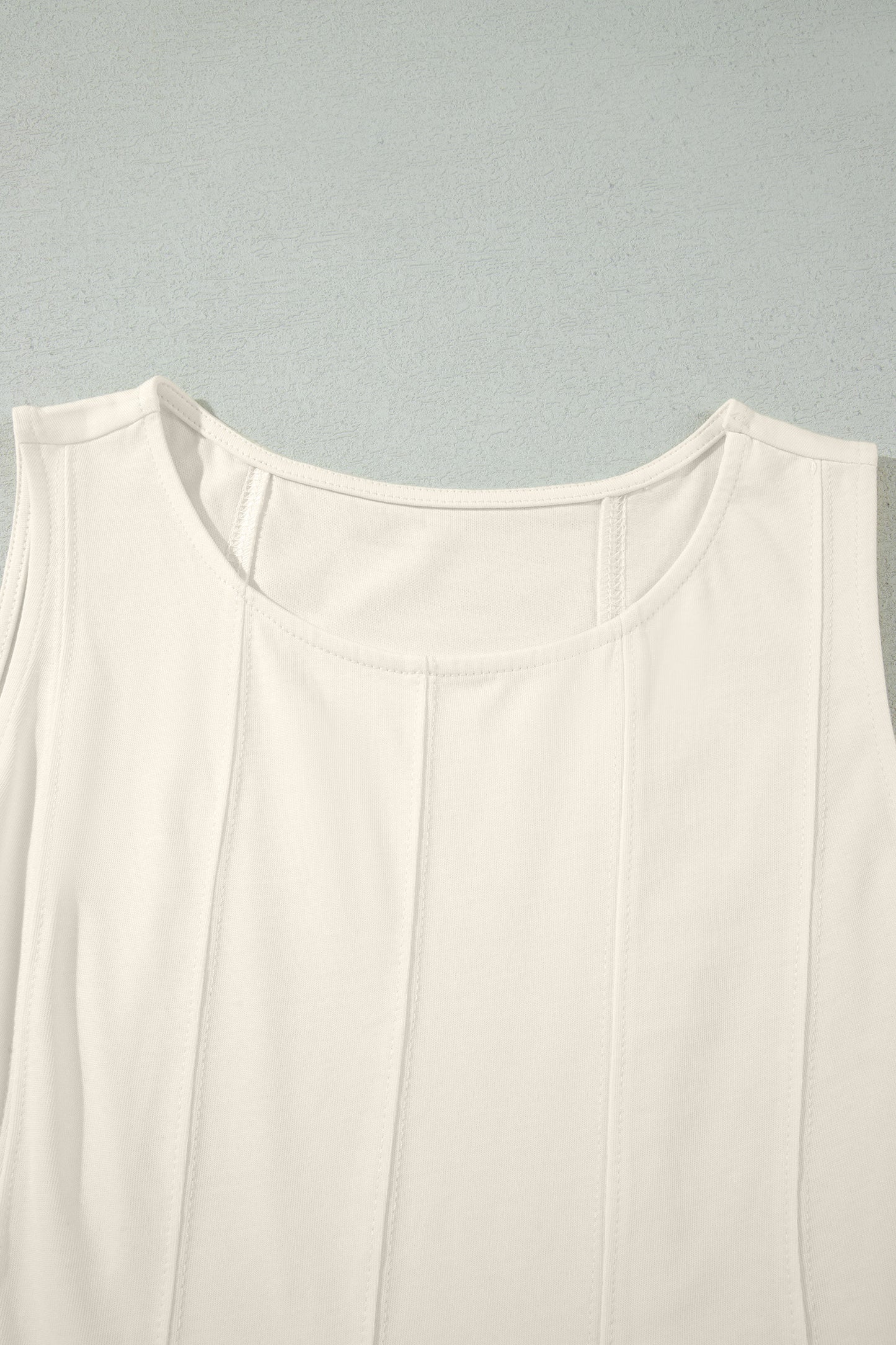 Pink Stitched Detail Loose Tank Top Cotton 2pcs Short Set