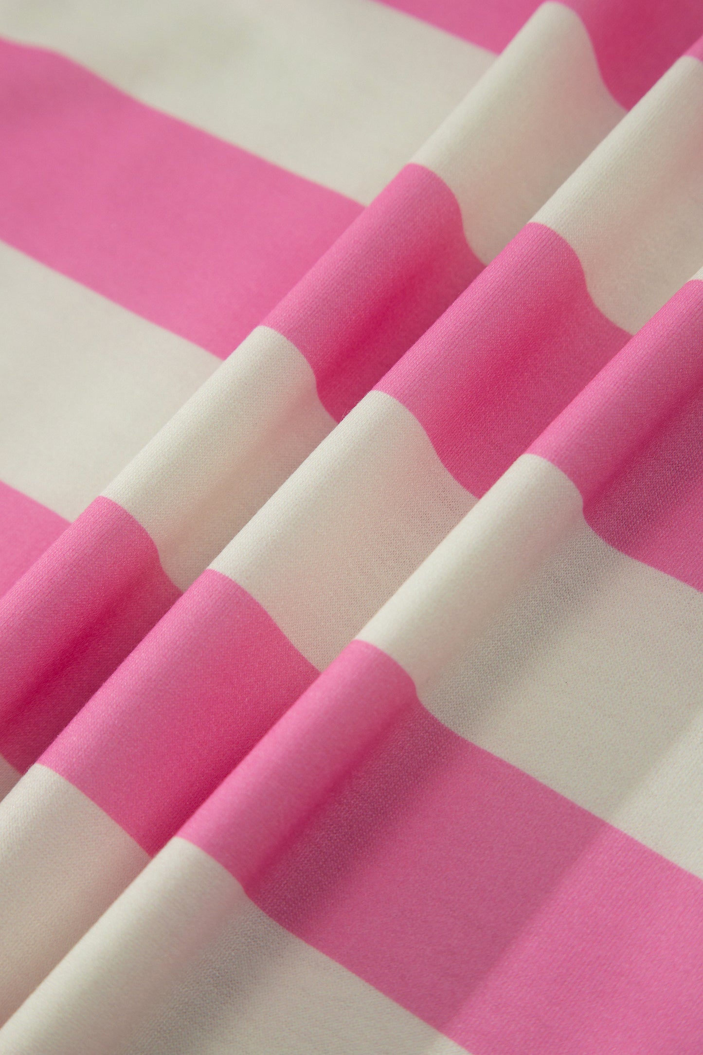 Pink Stripe Exposed Seam Contrast Patchwork Oversized Top