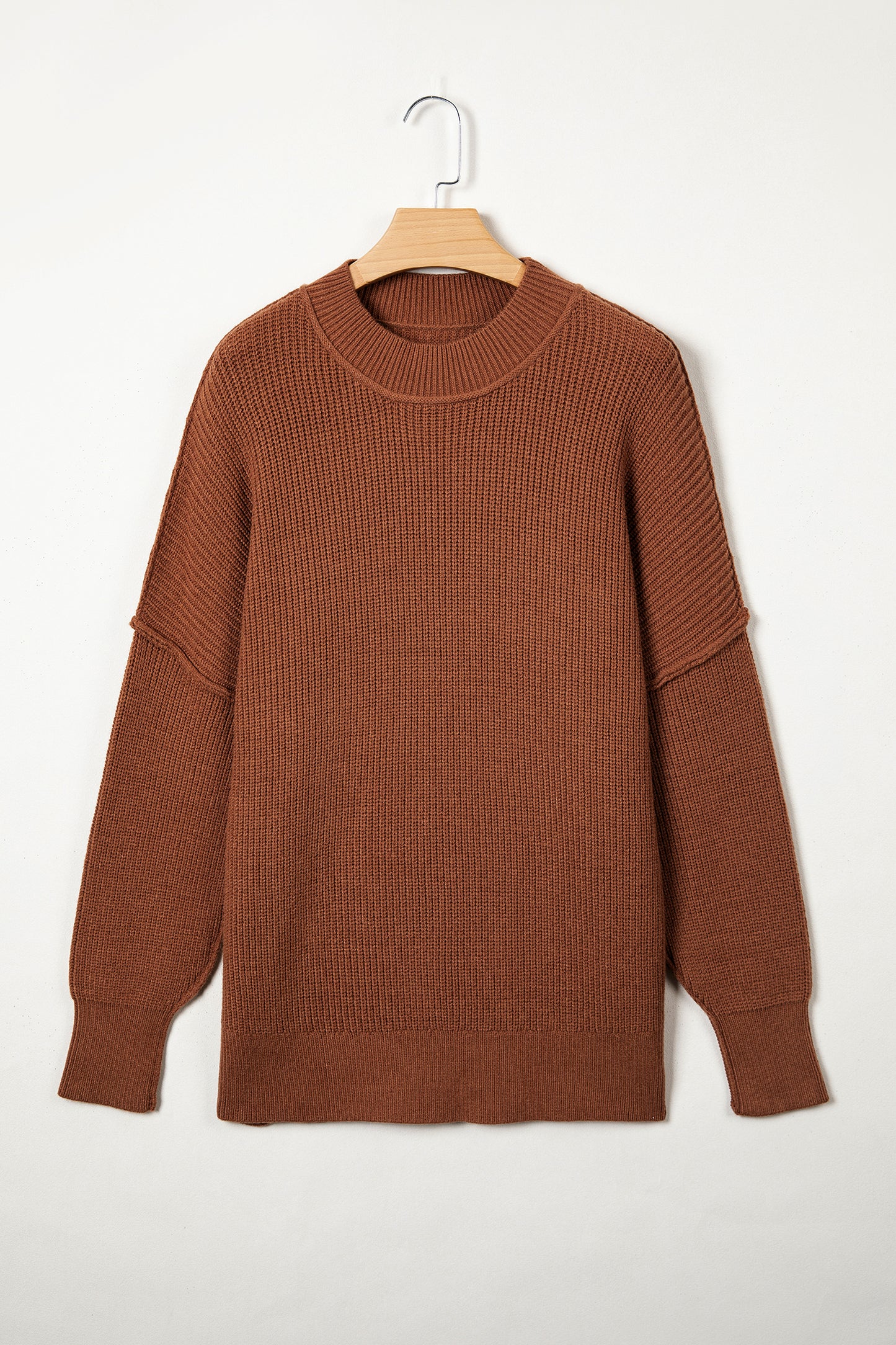 Orchid Bouquet Solid Color Mock Neck Oversized Tunic Sweater