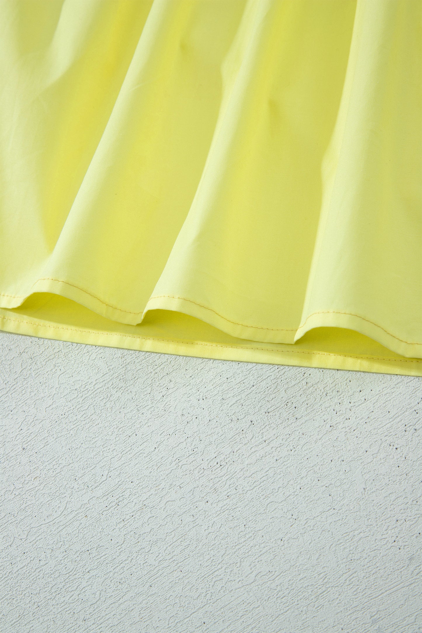 Yellow Cream Faux Two Piece Gingham Contrast Patchwork Loose Mini Dress