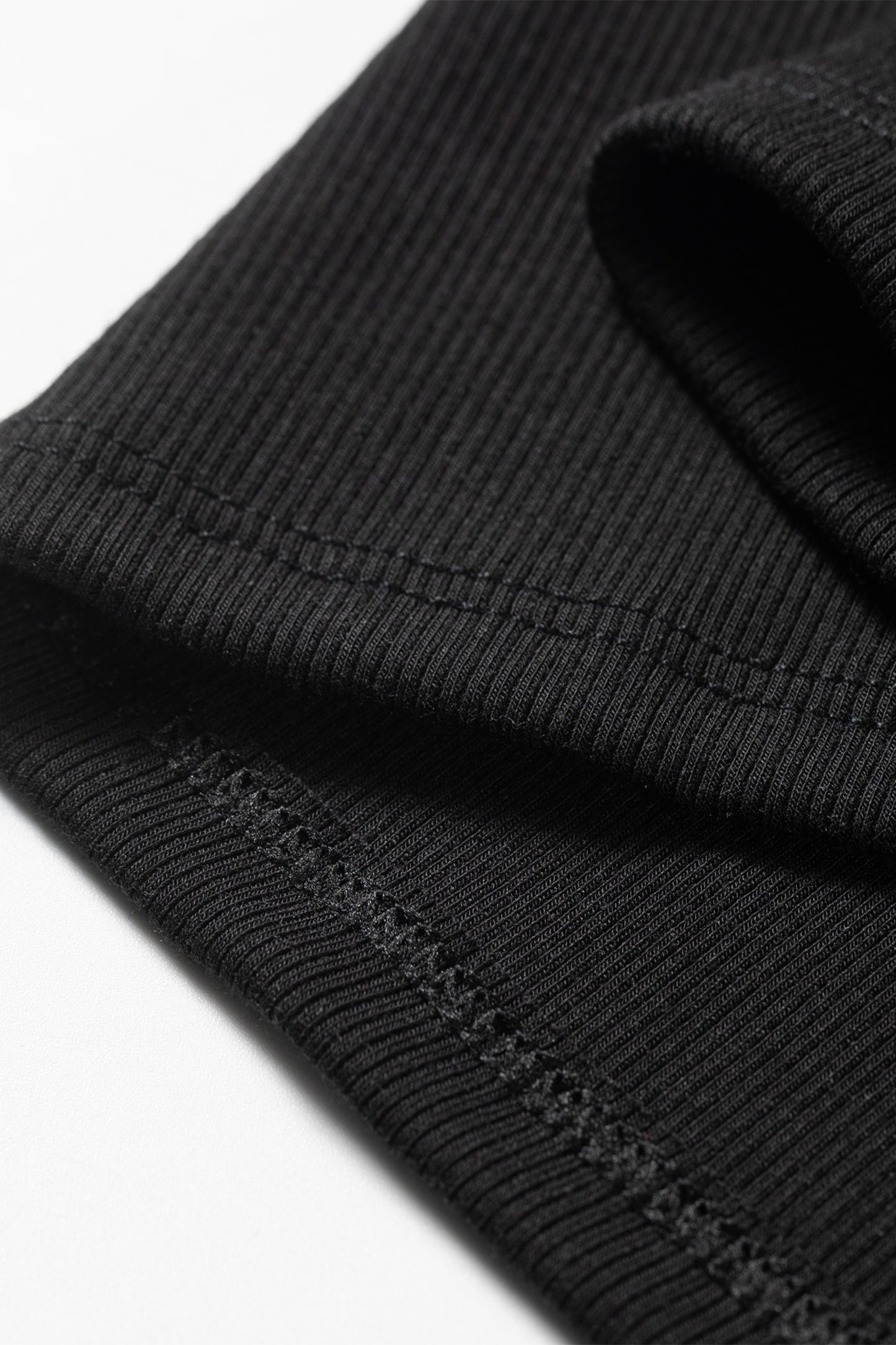 Black Slim Ribbed Padded Tank Top