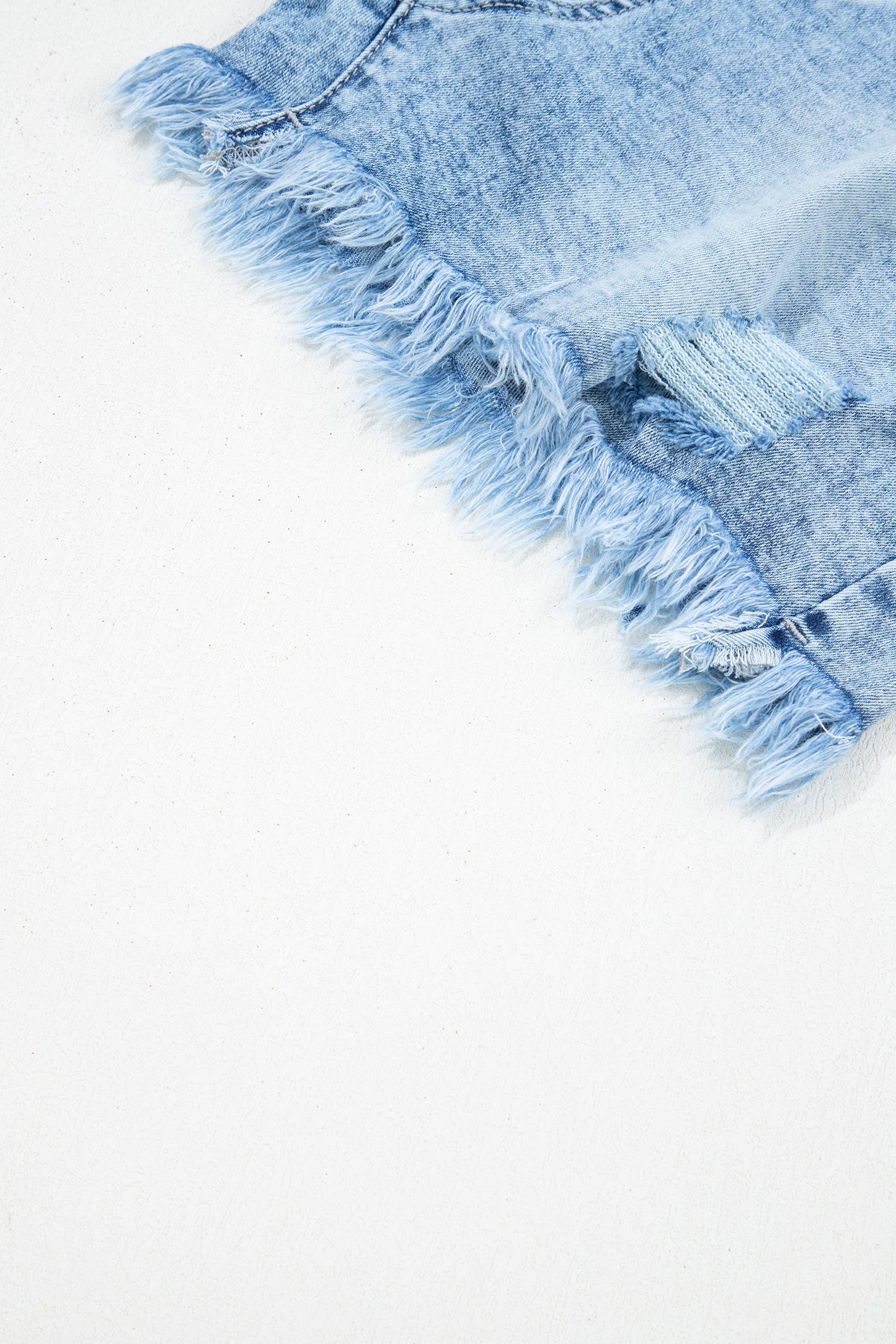 Beau Blue Distressed Acid Wash Denim Hot Shorts