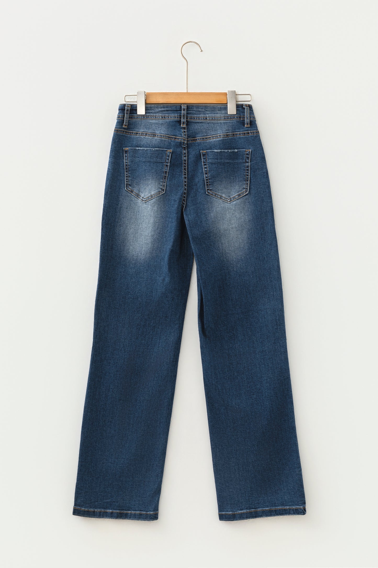Ashleigh Blue Acid Washed Straight Leg Full Length Casual Jeans