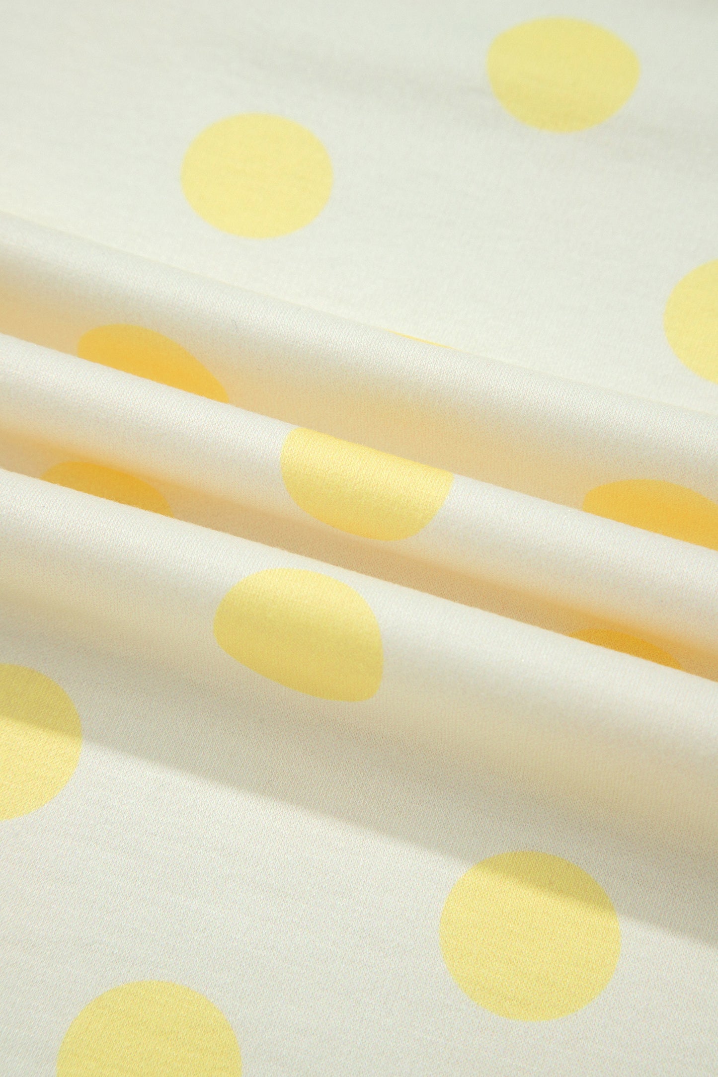 Yellow Color Block Patchwork Polka Dot Wide Leg Pant Set