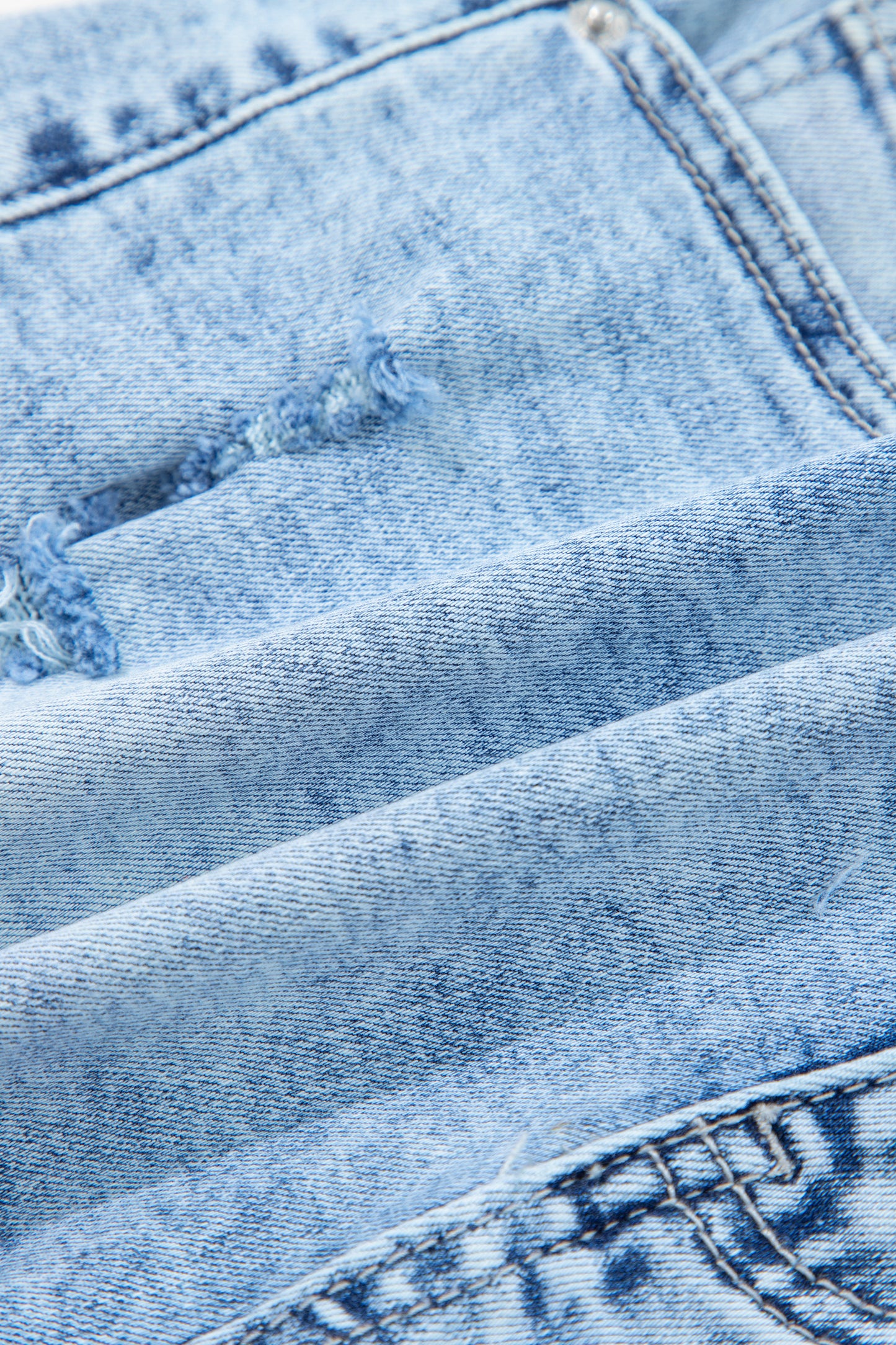 Beau Blue Distressed Acid Wash Denim Hot Shorts